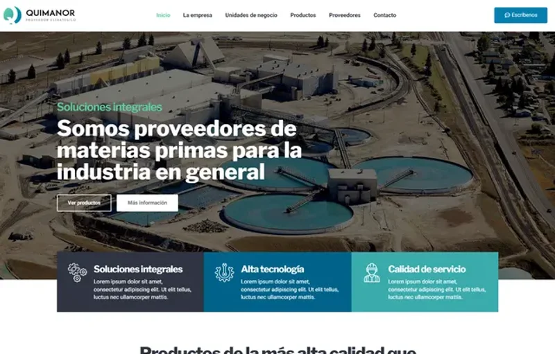 Página web de Quimanor · Industria