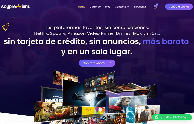 Página web de Soy Premium · Tienda online